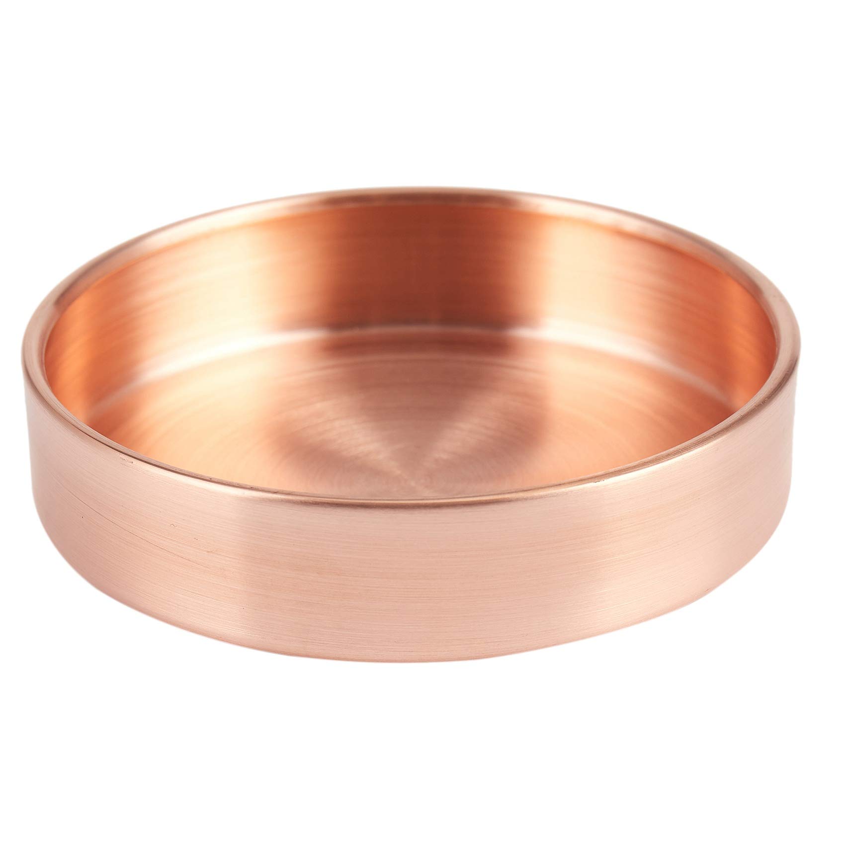 HOUZI Nordic Copper Round Desk Metal Organizer Jewelry Organizer Small Items Dishes Home Decor 10cm x 10cm( Gold)