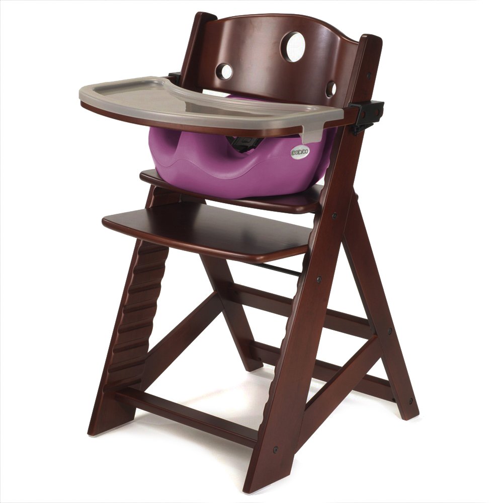 Kekaroo Height Right High Chair with Infant Insert & Tray, Mahogany/Rasberry