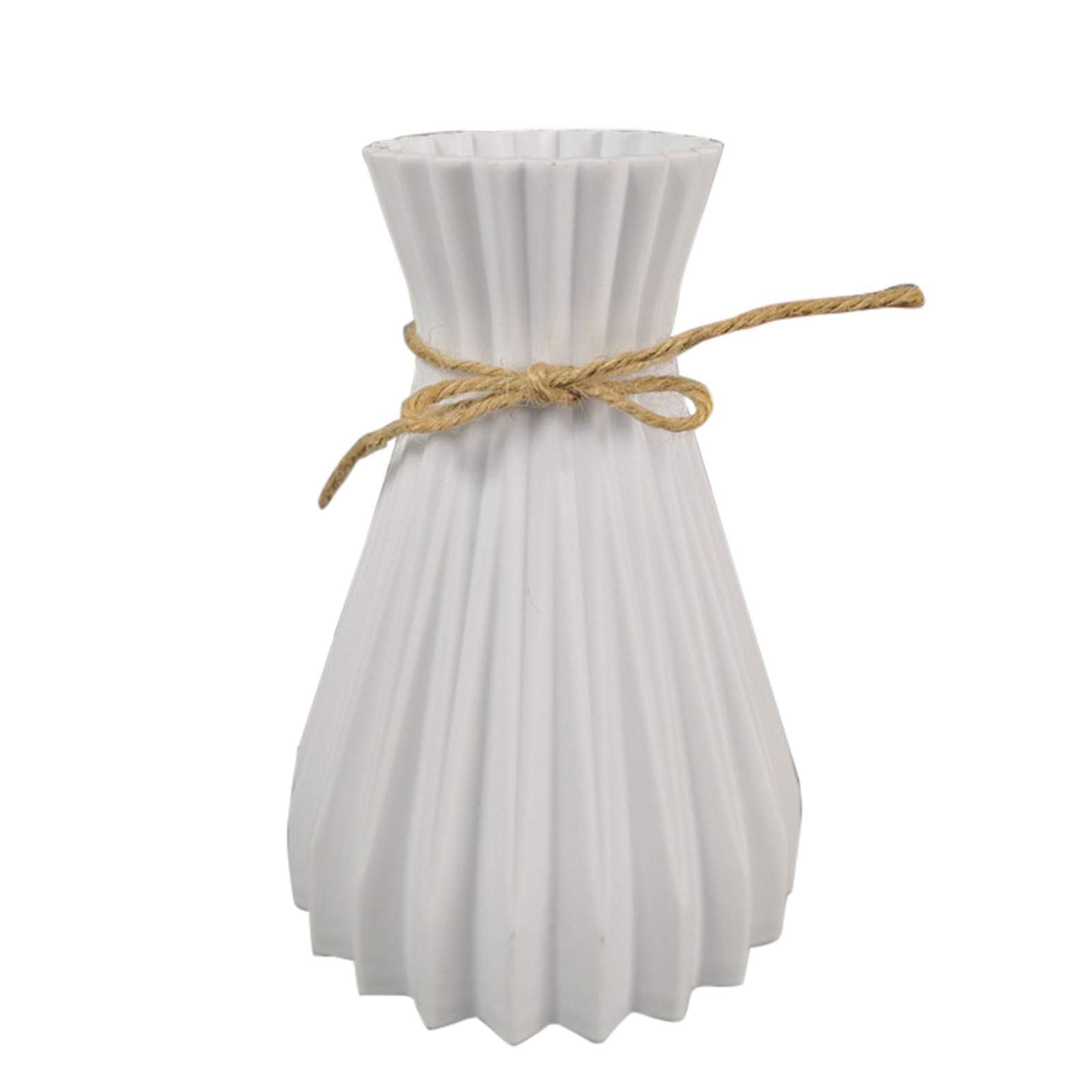 Generic Maceta plateada pequeña jarrón de plástico decoración del hogar jarrón retro arreglo floral decoración del hogar soporte de flores negro (blanco, talla única)