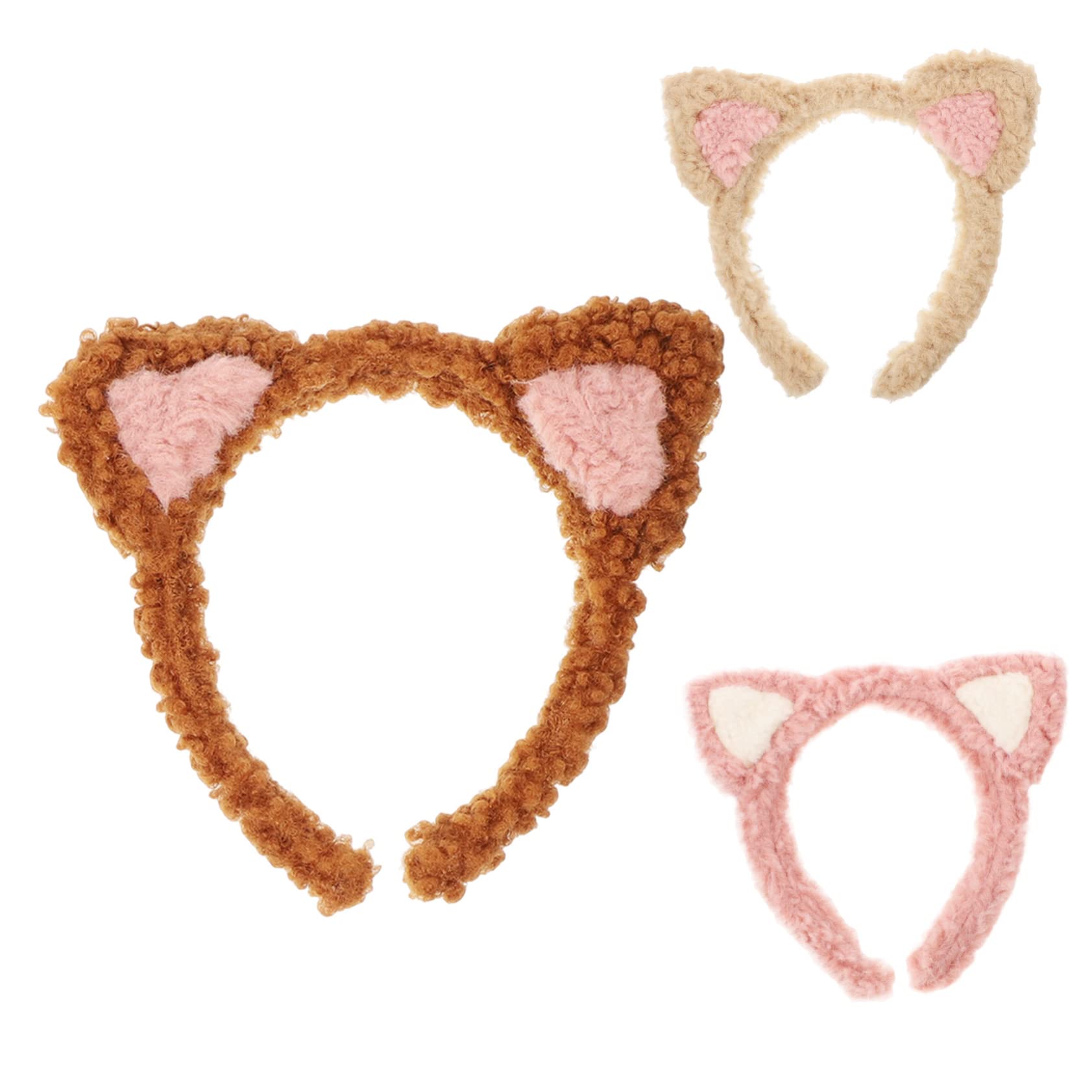 Healeved 12piezas Diademas De Maquillaje Orejas De Gato Para Cuidado Facial Bandas De Lavado De Cara Para Mujeres Diseño y Elástico Oscuro