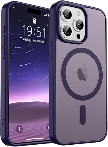 Miniatura 54 de SUPFINE - Funda magnética para iPhone 14 Pro Max (compatible con MagSafe), (protección contra caídas de grado militar de 10 pies), delgada, Negro