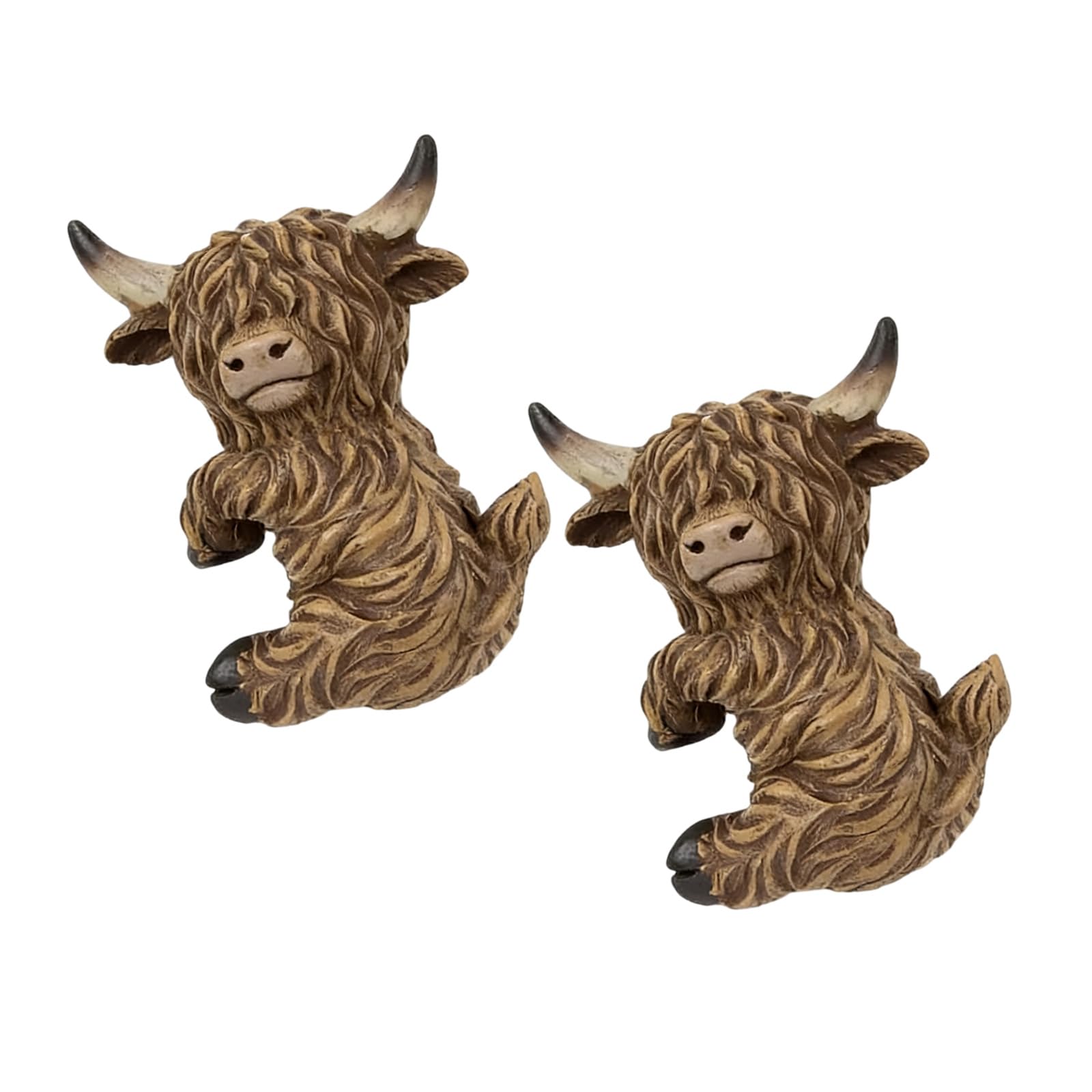 Zxfdsfdbnm Highlands Cow Figurines Plant Pots Hangers, Climbing Cow Statue Animal Sculpture Ornament for Car Bonsais Garden Decors Outdoor Plant Hangers Decors