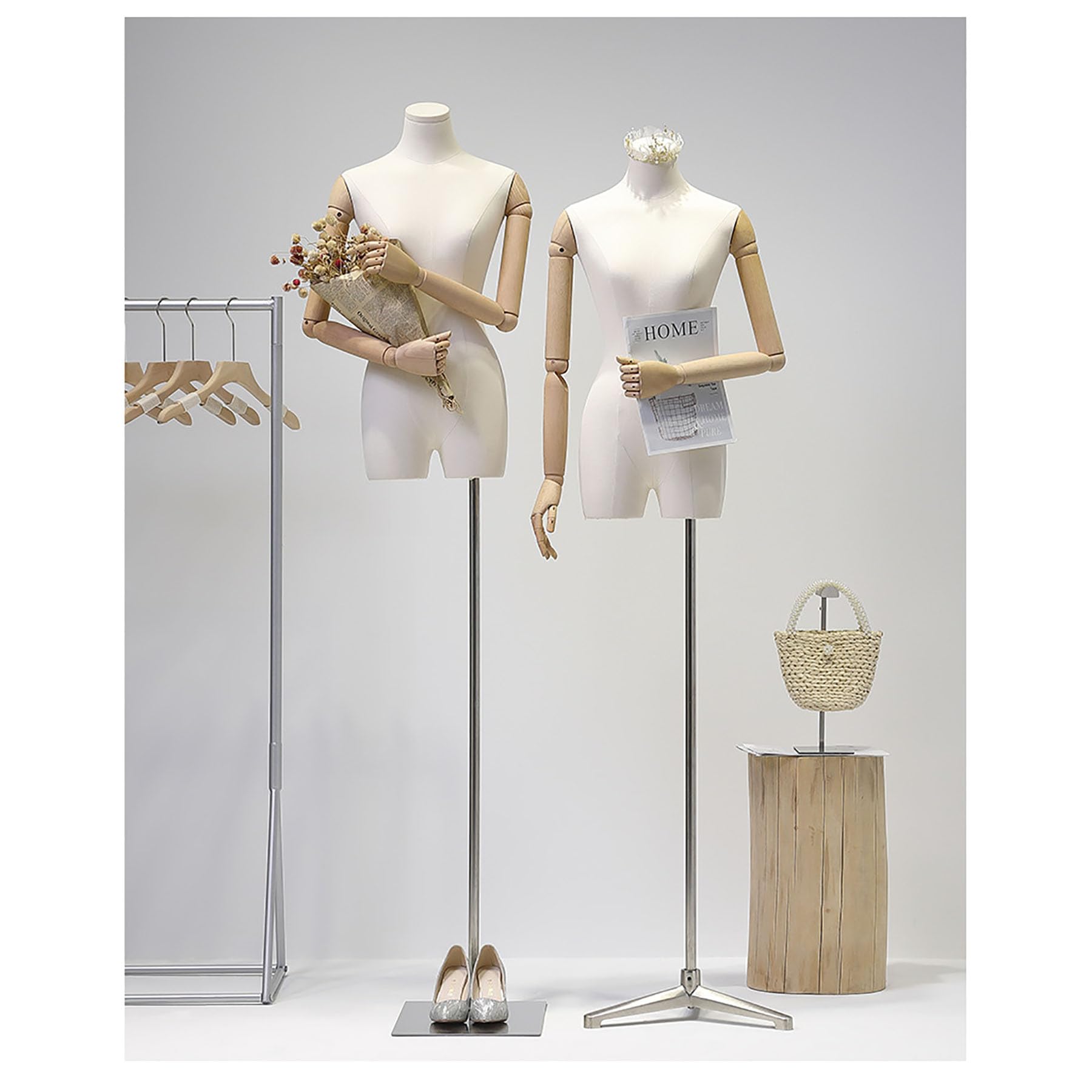 Generic Torso De Maniquí De Medio Cuerpo con Base De Metal Engrosada, Vestido De Costura Ajustable En Altura, Soporte De Maniquíes De Lino para Exhibición De Joyas De Ropa,Gold c1