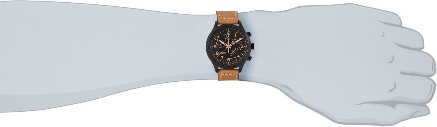 Timex Men's Intelligent Quartz Watch with Dial Fly-Back Chronograph Display and Leather Strap