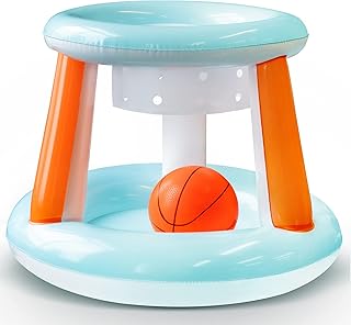 Novelty Place Inflatable Pool Basketball Hoop & Ball Games Set - Summer Swimming Pool Water Play for Kids Teens & Adults