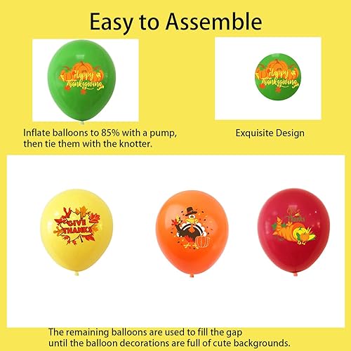Miniatura 3 de Globos de Acción de Gracias, suministros de fiesta de Acción de Gracias, pavo, naranja, calabaza, rojo, calabaza, verde, Acción de Gracias,