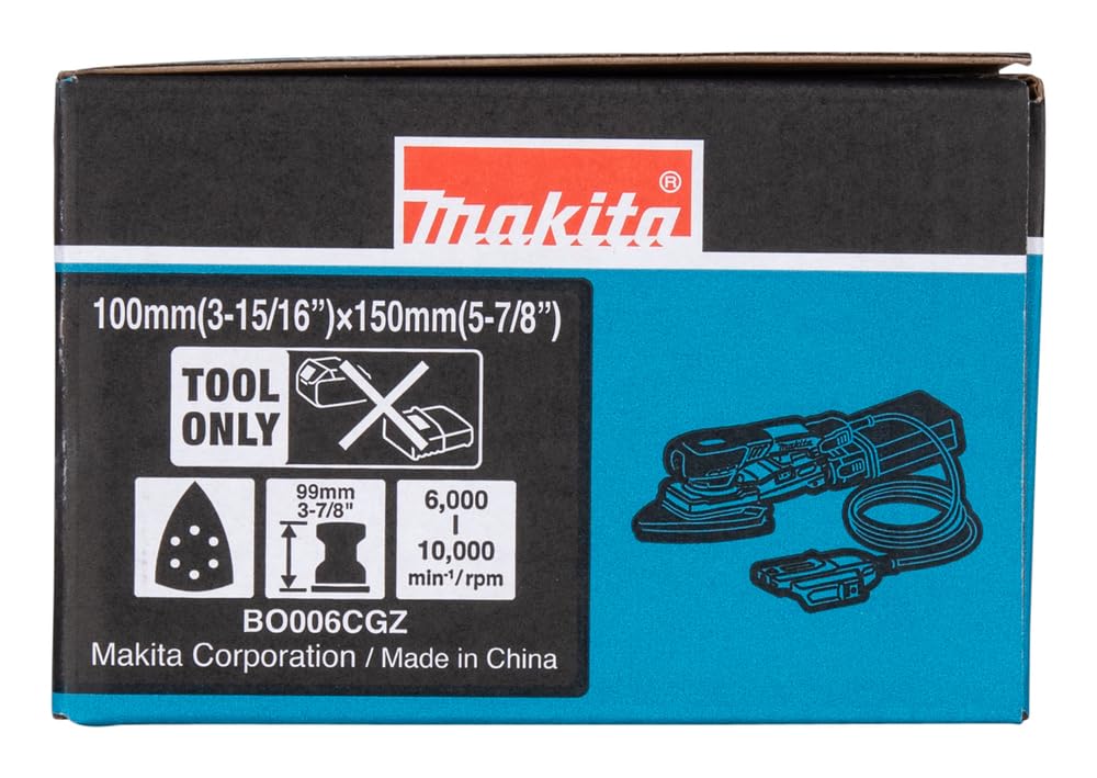 Makita BO006CGZ - Levigatrice a delta a batteria 40 V max. / 100 x 150 mm (senza caricatore e batterie)