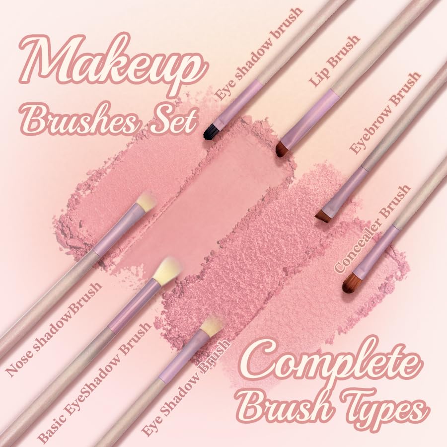 Miniatura 3 de Fantasticlady Juego de 12 brochas de maquillaje, base sintética de alta calidad, correctores de polvo, sombras de ojos, brochas de maquillaje con