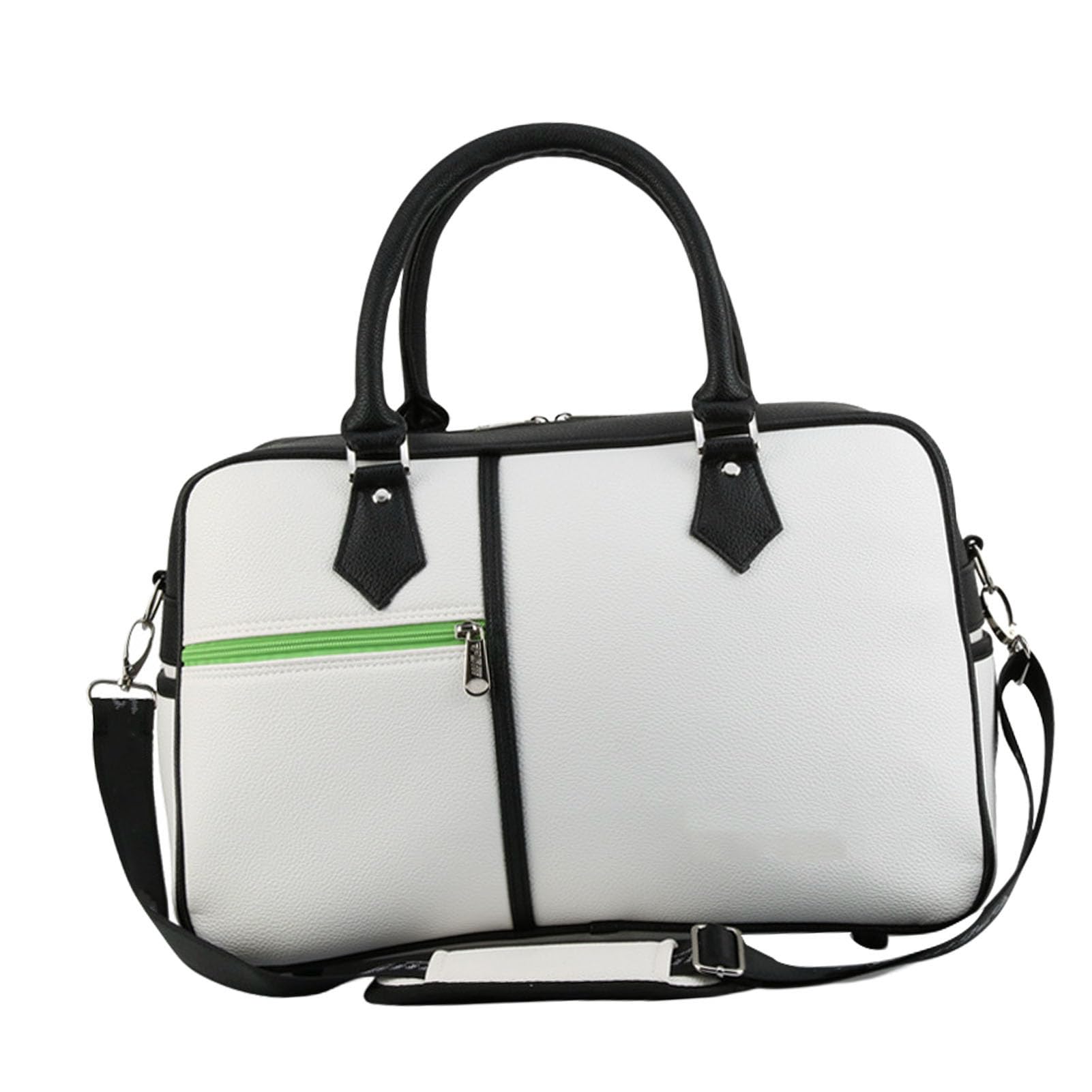 Zunate Borsone in PU, Borsa Sportiva da Viaggio Modello Lichee con Scomparto per Scarpe, Tracolla Staccabile, Borsa da Palestra per Allenamento Fitness all'aperto da Portare Avanti (WHITE)
