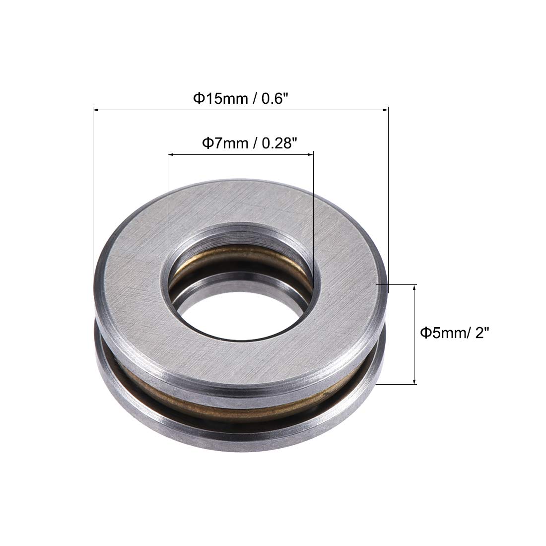 Kozelo 4Pcs Roulement à Billes De Poussée F7-15M - [7mm X 15mm X 5mm