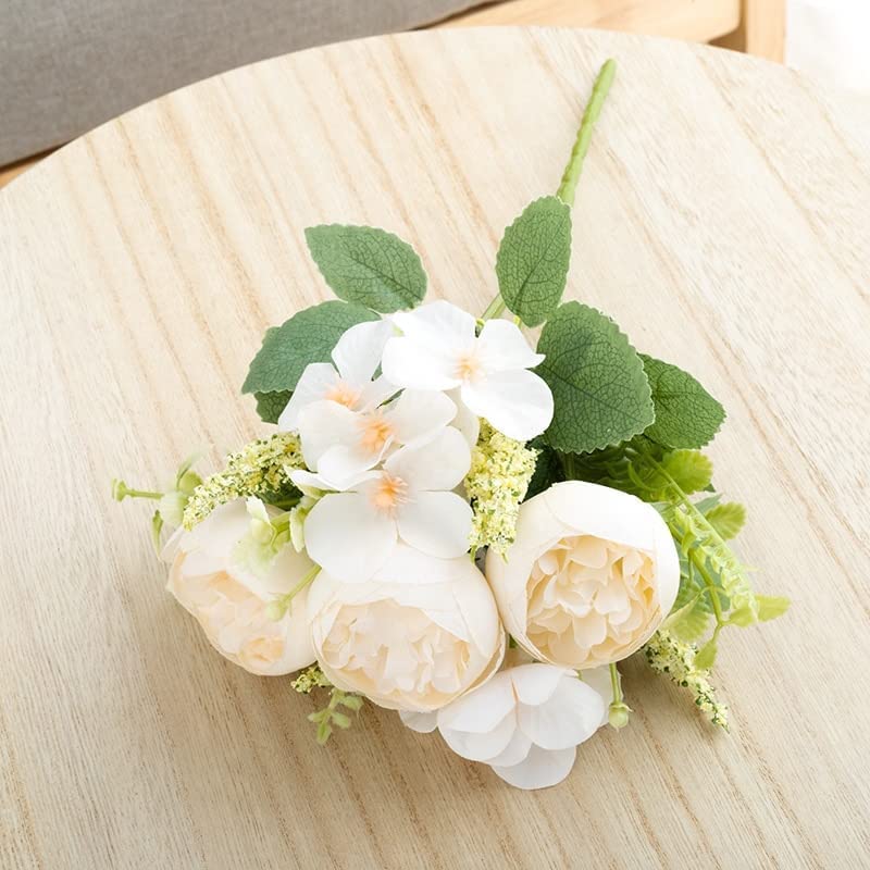 Amazon｜美しい白牡丹造花シルクブーケホームパーティー秋の結婚