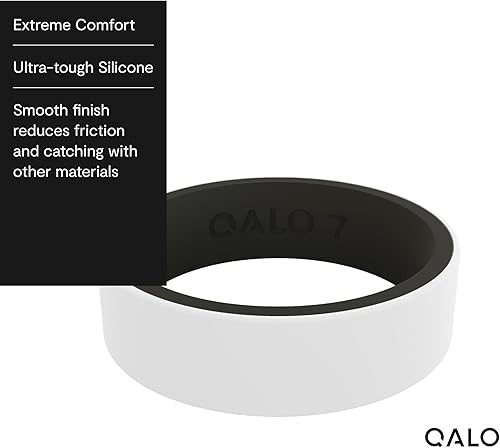 Miniatura 2 de QALO Anillo de silicona de goma para mujer, Strata Arrowhead de dos tonos de doble capa, anillo de boda de goma de silicona, transpirable, anillo de