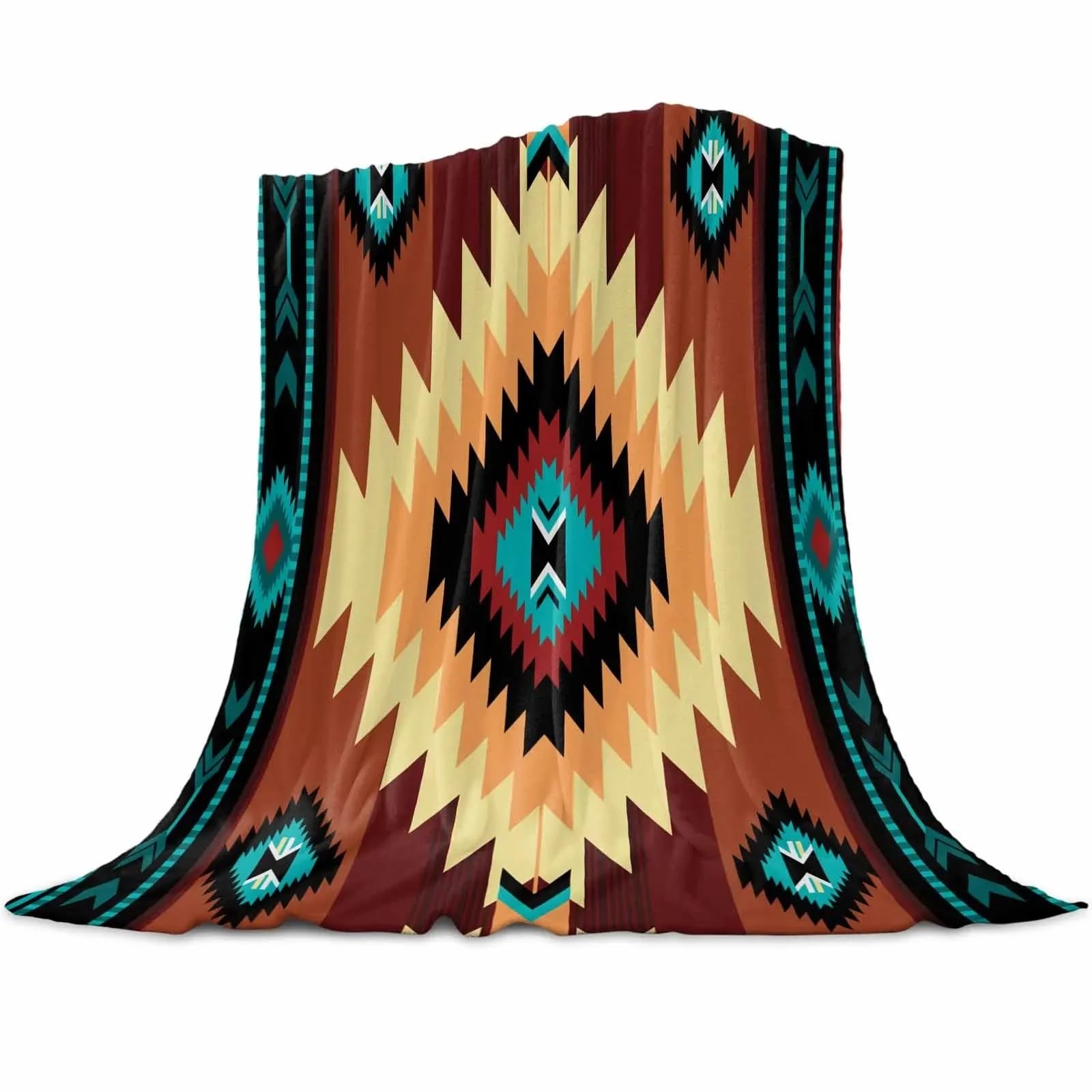 KiddiBubzi Geometry Graphics Throws Blankets For Sofa Bed Winter Soft Plush Warm Throw Blanket(Color 1,100X130CM)