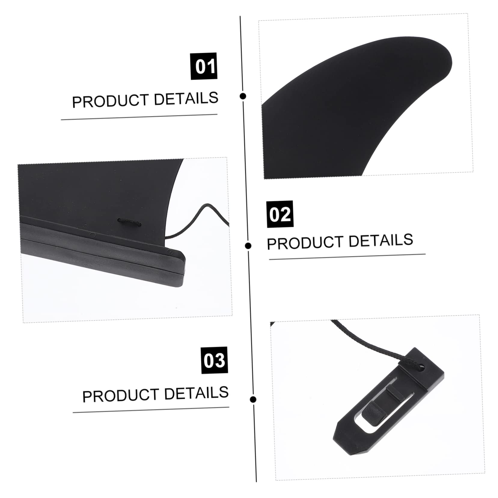 Aileron Central Amovible à Clip pour Planche de Surf, Nylon Noir, Lot de 3, Maintien Stable et Virages Rapides pour Surfboard