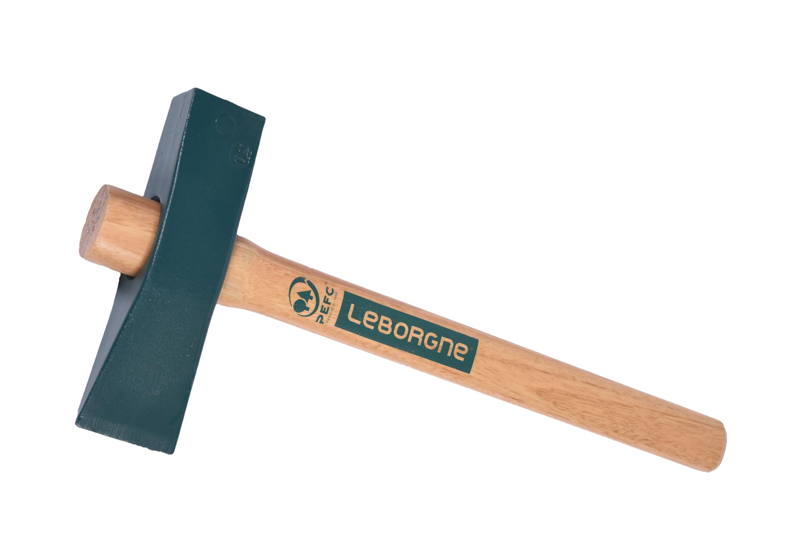 LEBORGNE - Têtu À Tranche 1,2 Kg Avec Manche En Bois Certifié PEFC 100% - Pour Tous Travaux De Rénovation - Outil De Maçonnerie Résistant En Acier Forgé - Taille 1,2 Kg
