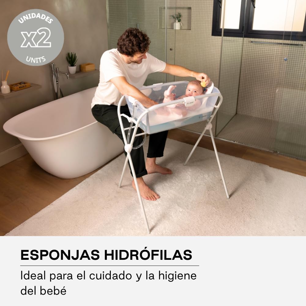 Jané Esponja Hidrófila para Bebé, Pack 2 Unidades, Suave y Absorbente, Especial Recién Nacido, Higiene Infantil