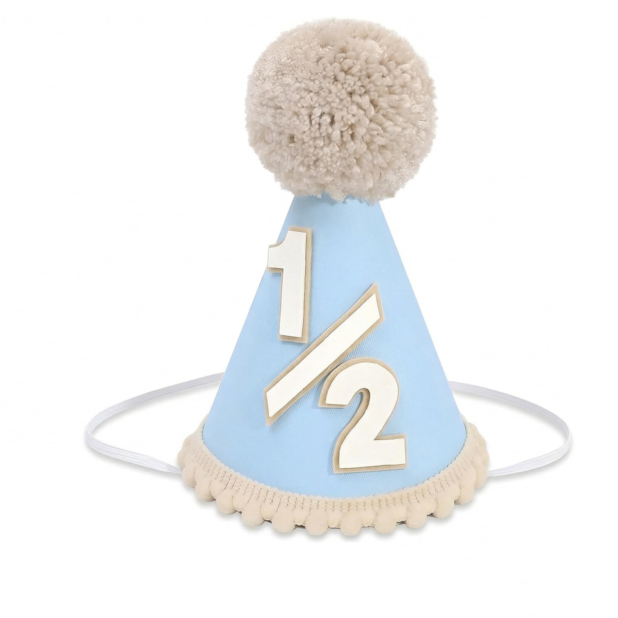 XURISON Half Birthday Hat,Half Birthday Decorations,Half-Year-Old Decoration Party Supplies,1/2 Birthday Cone Hats with Elastic Band for 1 Year Old Birthday,Hats Crown,Blue Pink Outfit for Girls,Boys
