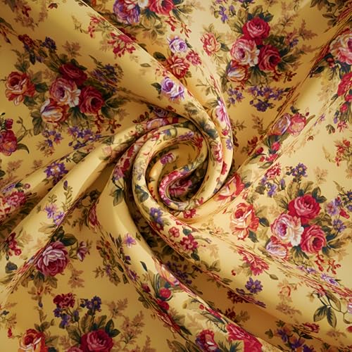 Image of Utopia Bedding Microfiber AC Comforter for King Size 220x240 cm - Lightweight, Skin-Safe & Hotel-Style Quilted Blanket with Floral Print (Tan)