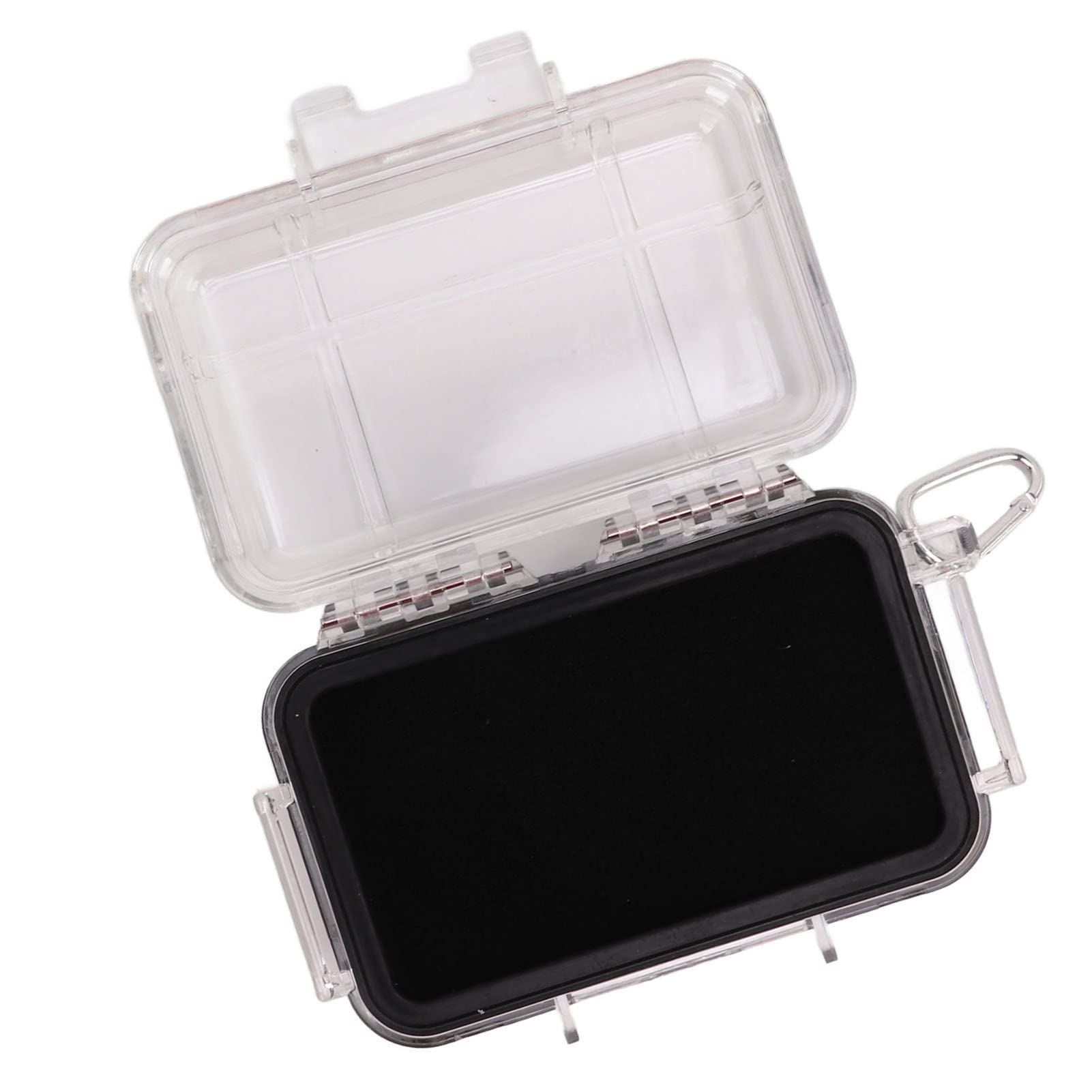 Survival Storage Box Plastic Shockproof Box with Shock Absorption Liner Transparent Outdoor Dry Airtight Case for Camping Hiking(Transparent, Small)
