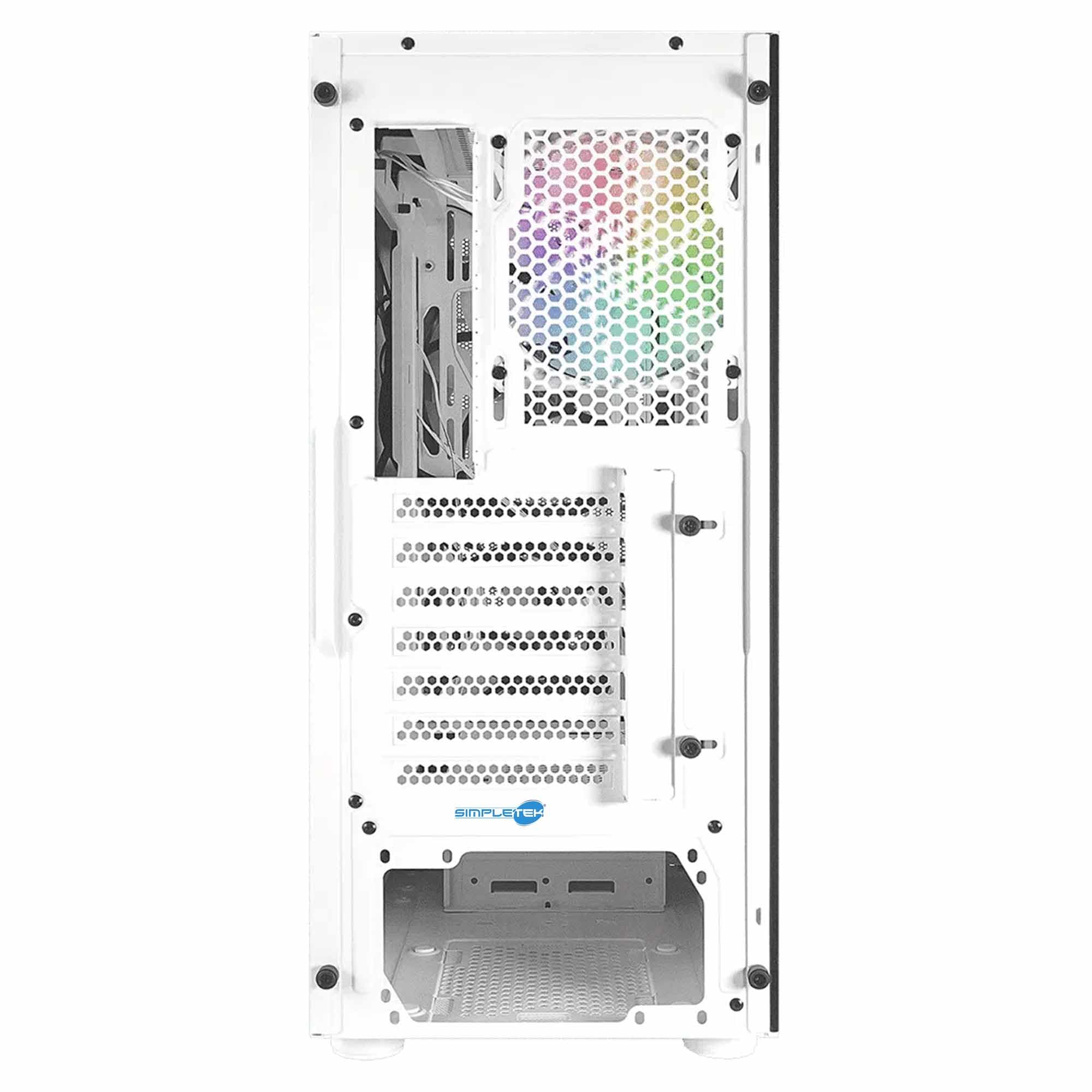 SIMPLETEK - Case Telaio RGB Bianco - Compatibile con Noua Orizon M111 | E-ATX m-ATX mini-ITX ATX - 2x 3.5" - 1x 2.5" | Senza alimentatore