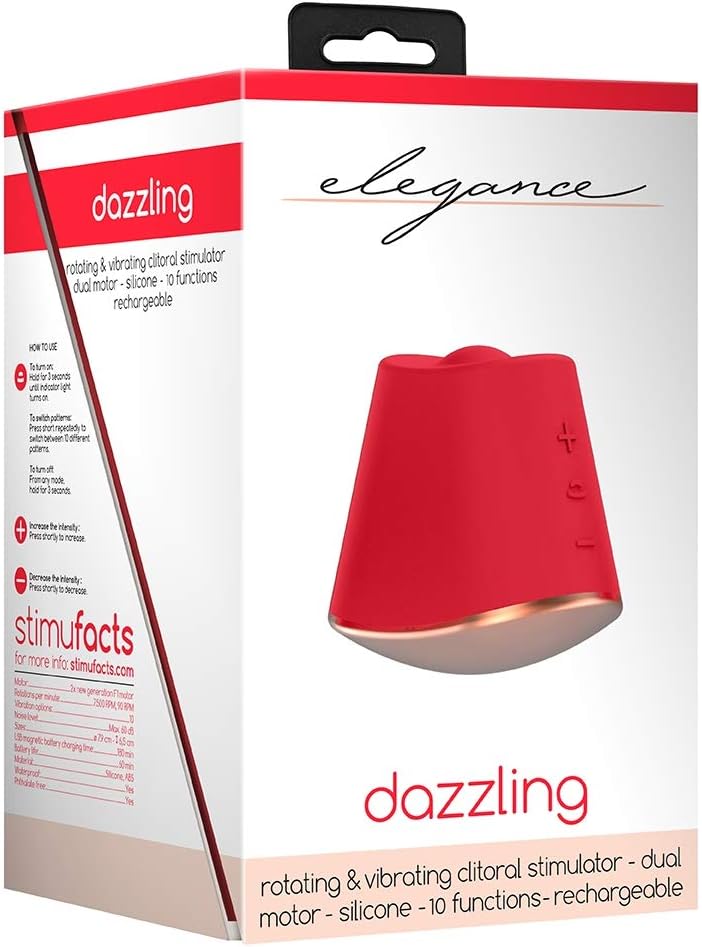 Shots - Elegance Rotating & Vibrating Clitoral Stimulator - Dazzling - Red