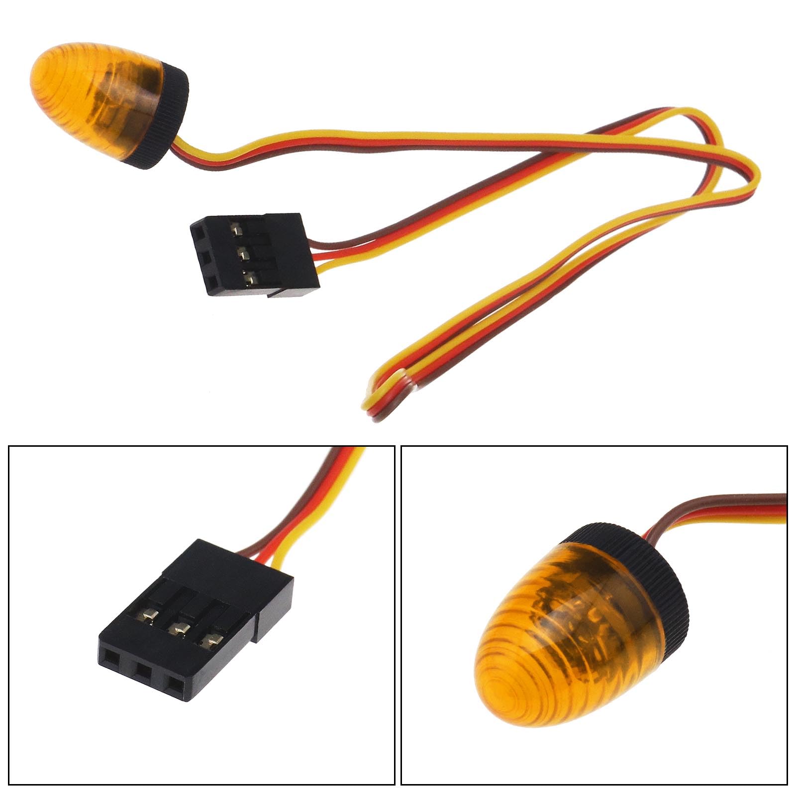 eMagTech Car Truck RC LED Light Rotating Flashing Lamp Lighting Compatible with 1/8 1/10 1/12 RC Model Car HSP SCX10 1/14 RC Car 11x15mm - Image 3