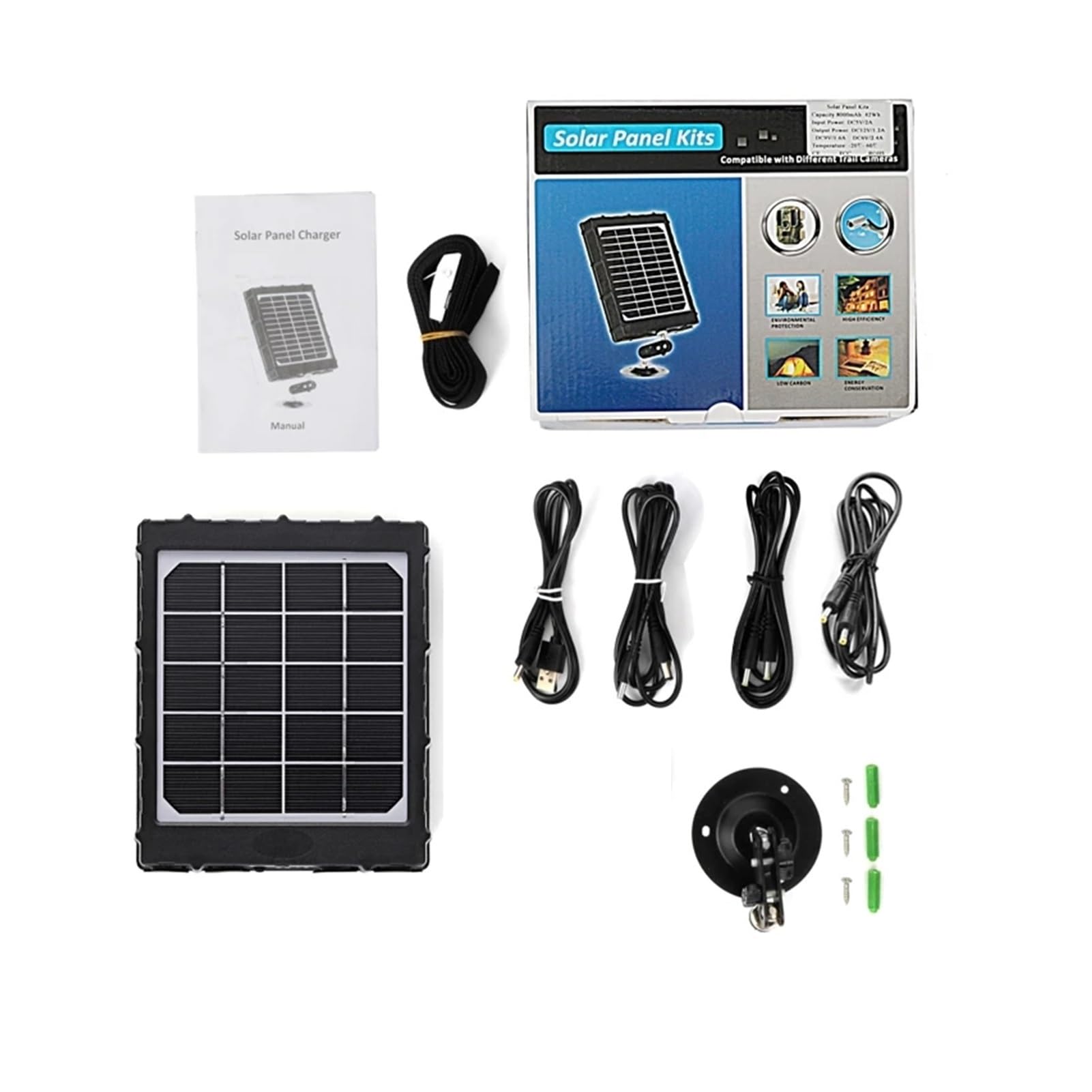 Pannello solare Pannello solare della fotocamera da 4G Trail for le fotografie Traps Batteria esterna Caricabatteria solare 8000mAh Alimentazione solare del polimero della batteria dell'alluminio 8000