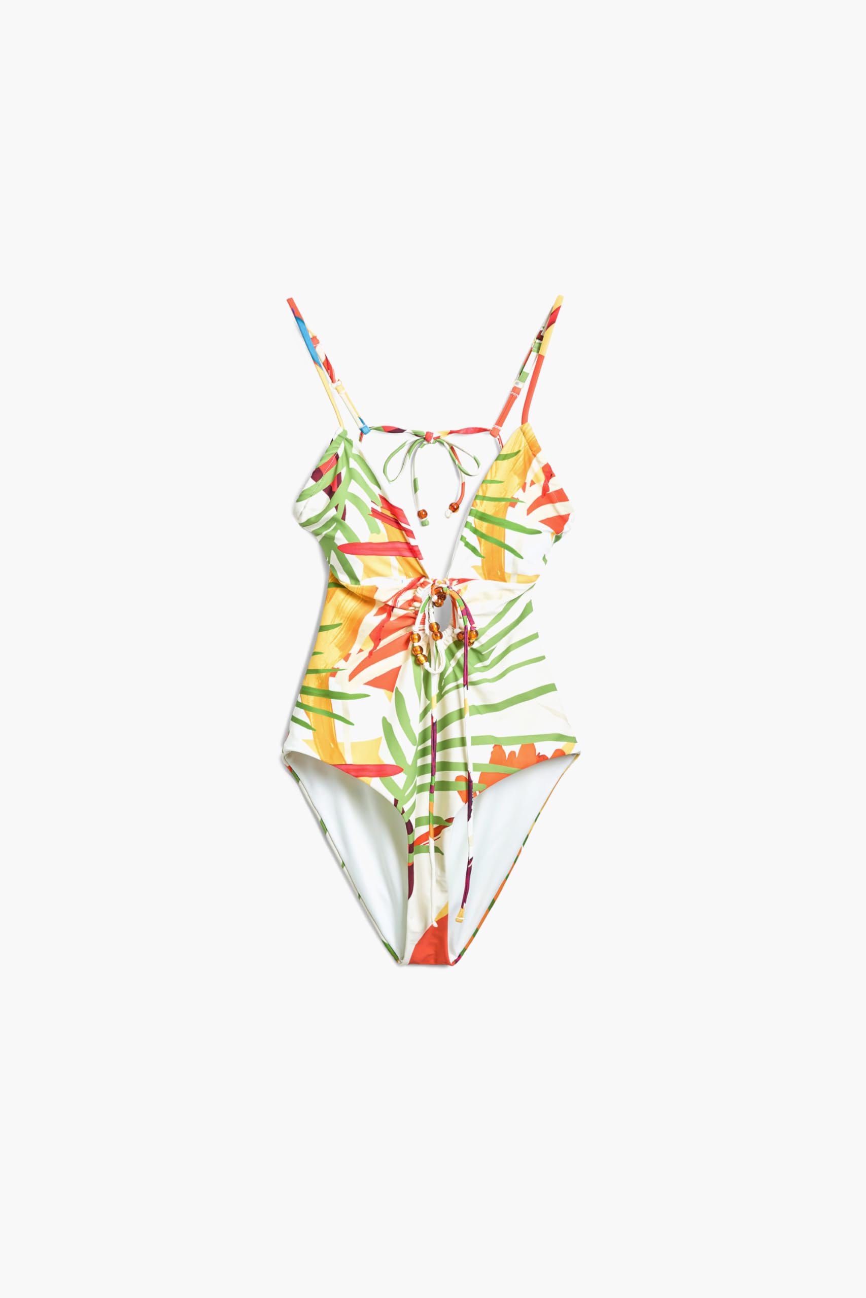 Desigual Swim_Belize Tropi jednoczęściowy strój kąpielowy damski, biała, M