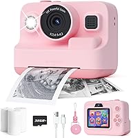 Dylanto Kids Instant Print Camera 1080P - Portable Toy with Photo Printing, Games & Filters for Girls Boys 3-12, Pink Birthday Christmas Gift