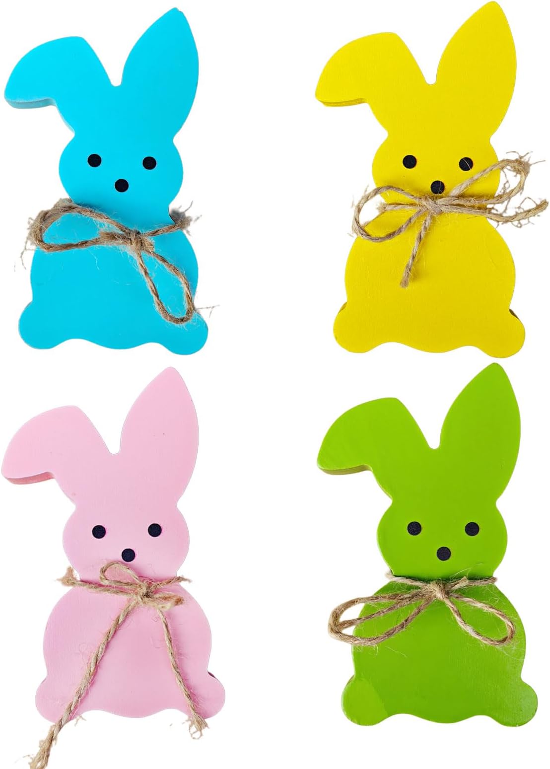 4 Pcs Wooden Easter Table Decor, Easter Table Decorations, Easter Bunny Decoration for Easter Decorations, Easter Table Decor, Home Shelves Decor