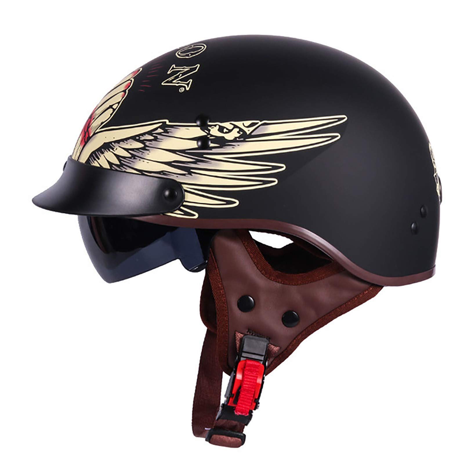 Vintage Retro Casque Moto Casque Bols Braincap Casque ECE Homologué pour Harley