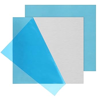 2Pack 6061 T651 Aluminum Sheet Metal 8 x 8 x 1/16 Inch Flat Plain Aluminum Plate Covered with Protective Film, 1.5mm Heat Treatable Rectangle Aluminum Metal Plate for Crafting, Industrial