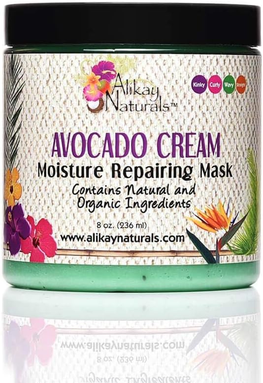 Avocado Cream Moisture Repairing Hair Mask 8oz by Alikay Naturals