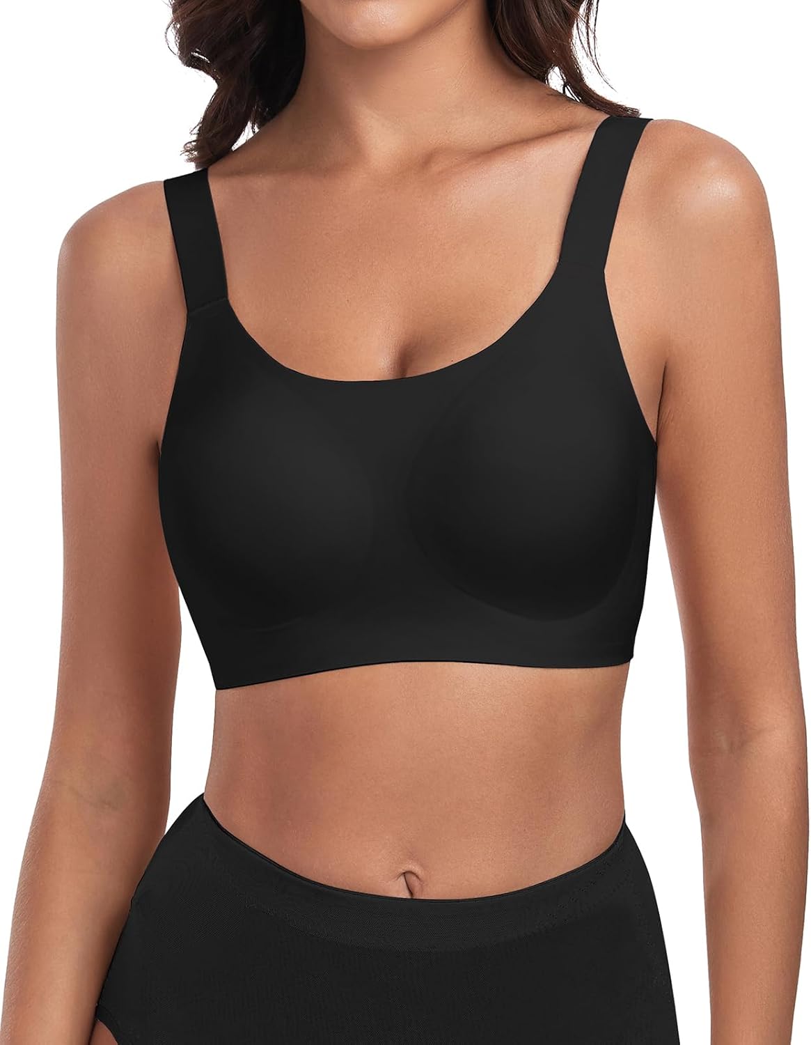 WOWENY Wireless Minimizer Bras for Women Comfortable Full Coverage Padded Bralettes Push Up Smoothing Bra