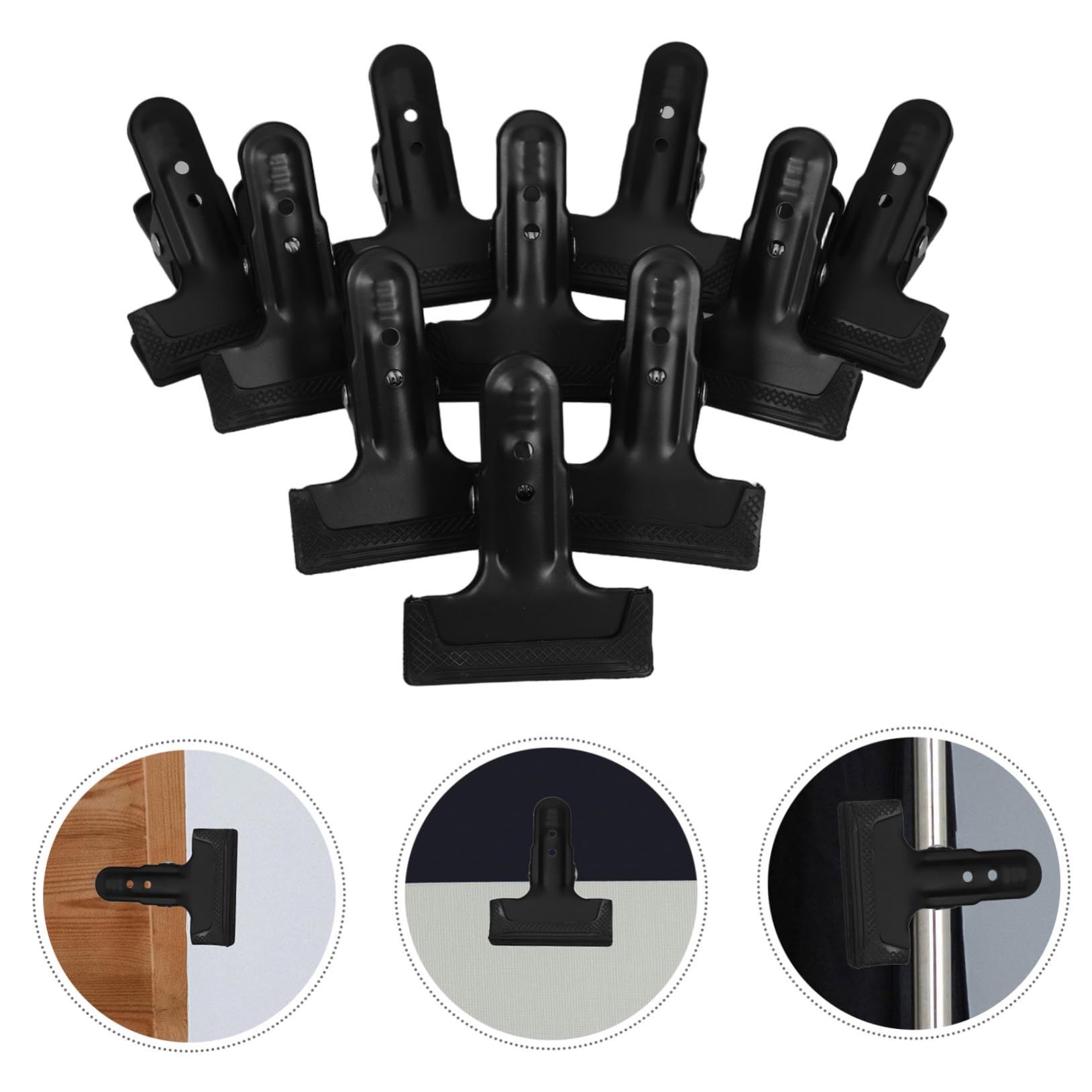 PRETYZOOM 10 Pinzas Metálicas para Soporte de Fondo, Punta de Goma y Agarre Firme, Ideales para Fondo de Estudio y Fotografía Comercial