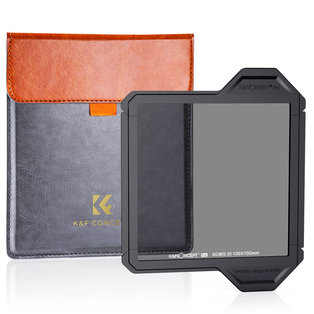 K&F CONCEPT 100 x 100mm Square ND8 (3 Stop) Lens Filter, 36 Layer Coatings Neutral Density Filter for Camera Lens