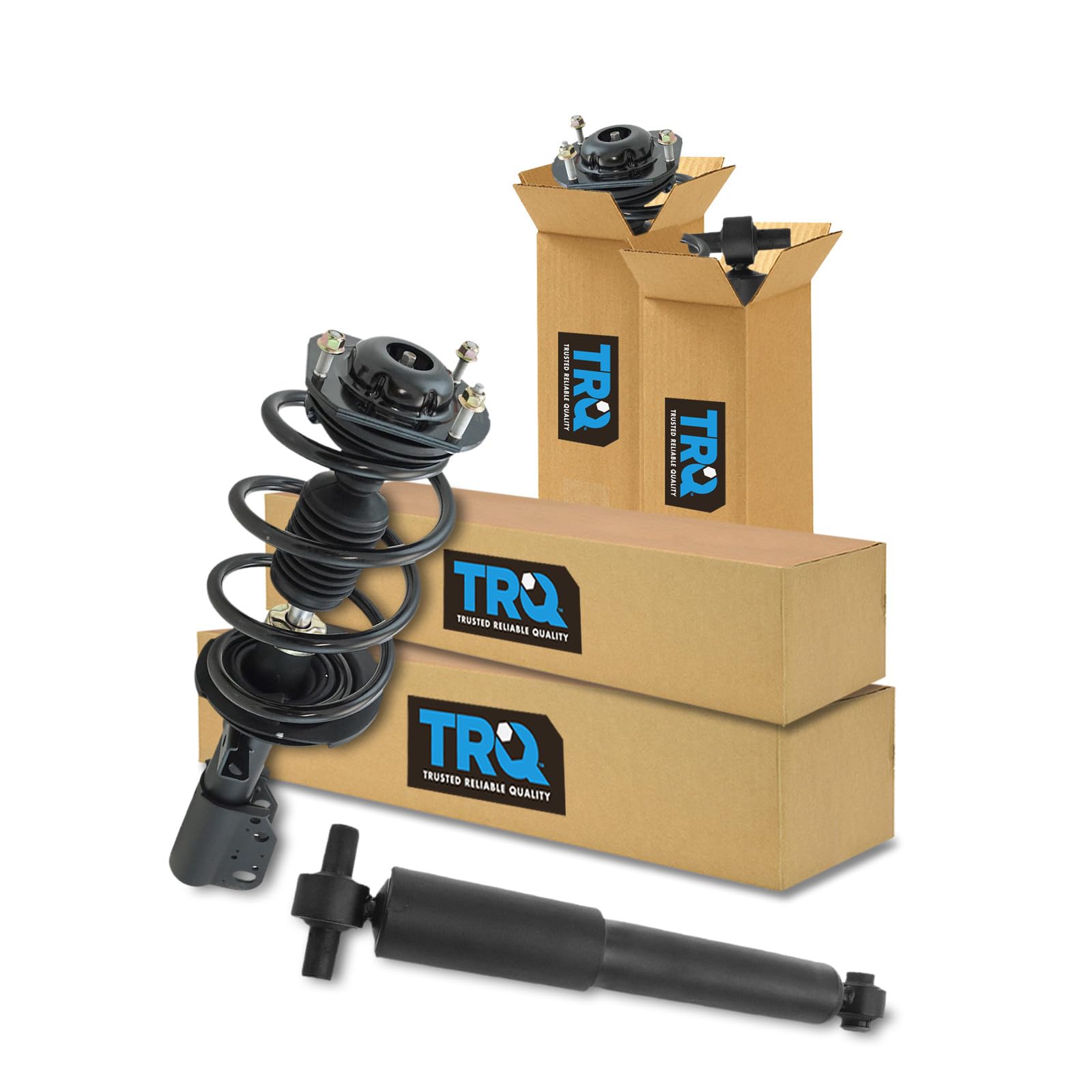 TRQ Front &amp; Rear Complete Strut Assembly &amp; Shock Absorber Kit 4 Piece