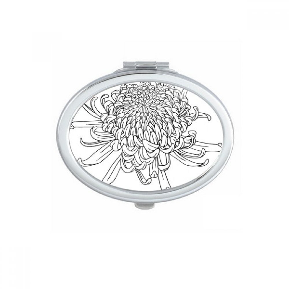 Fleur plante ovale miroir compact portatif pour vérification du teint