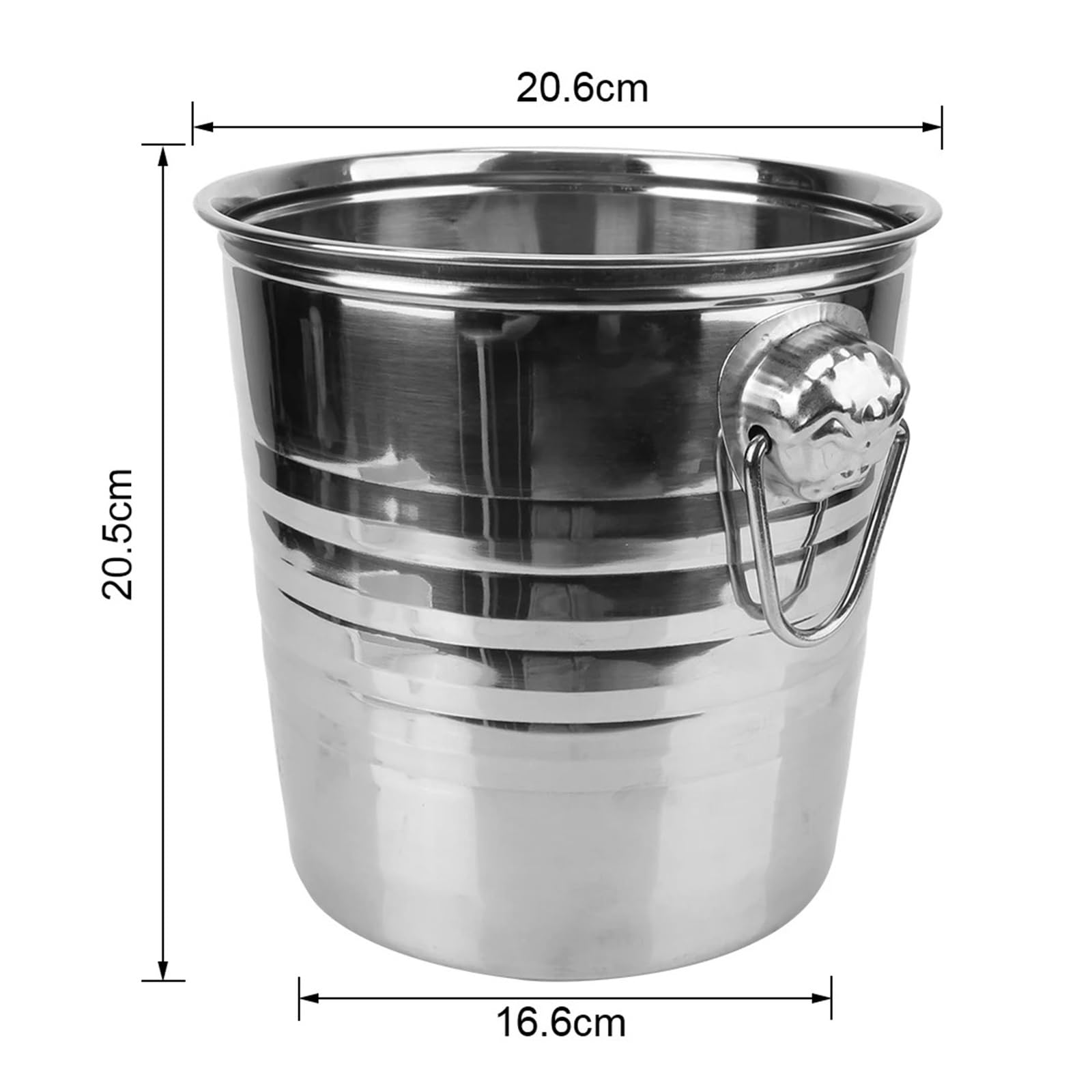 Secchiello refrigerante for Vino e Birra da 5 Litri in Acciaio Inox for cubetti di Ghiaccio for Bar KTV, Cucina, Feste, Bar, Champagne, Vino e Birra per Feste ed Eventi