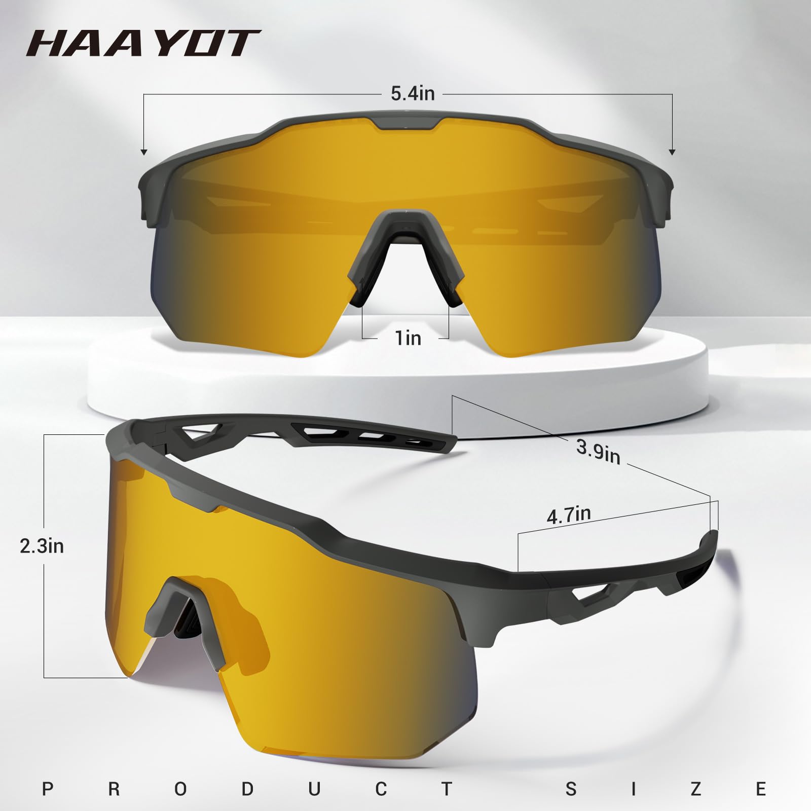 HAAYOT Gafas de sol deportivas polarizadas para hombres, mujeres, jóvenes, béisbol, ciclismo, correr, sóftbol, ciclismo, 5 lentes