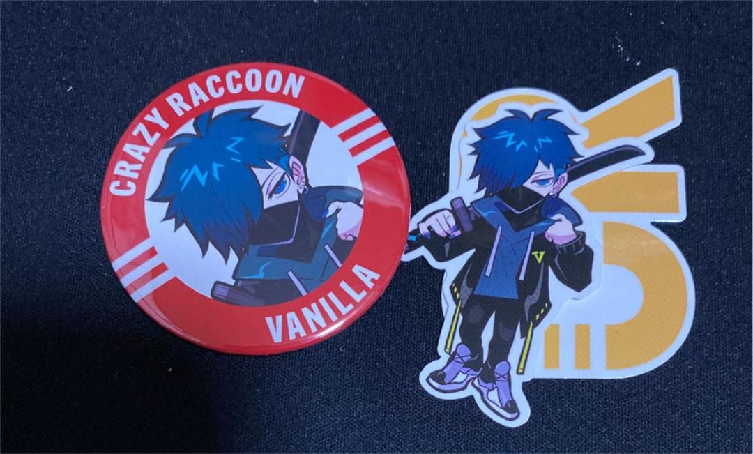 Amazon.co.jp: Crazy raccoon vanilla バニラ 缶バッジ ステッカー cr 