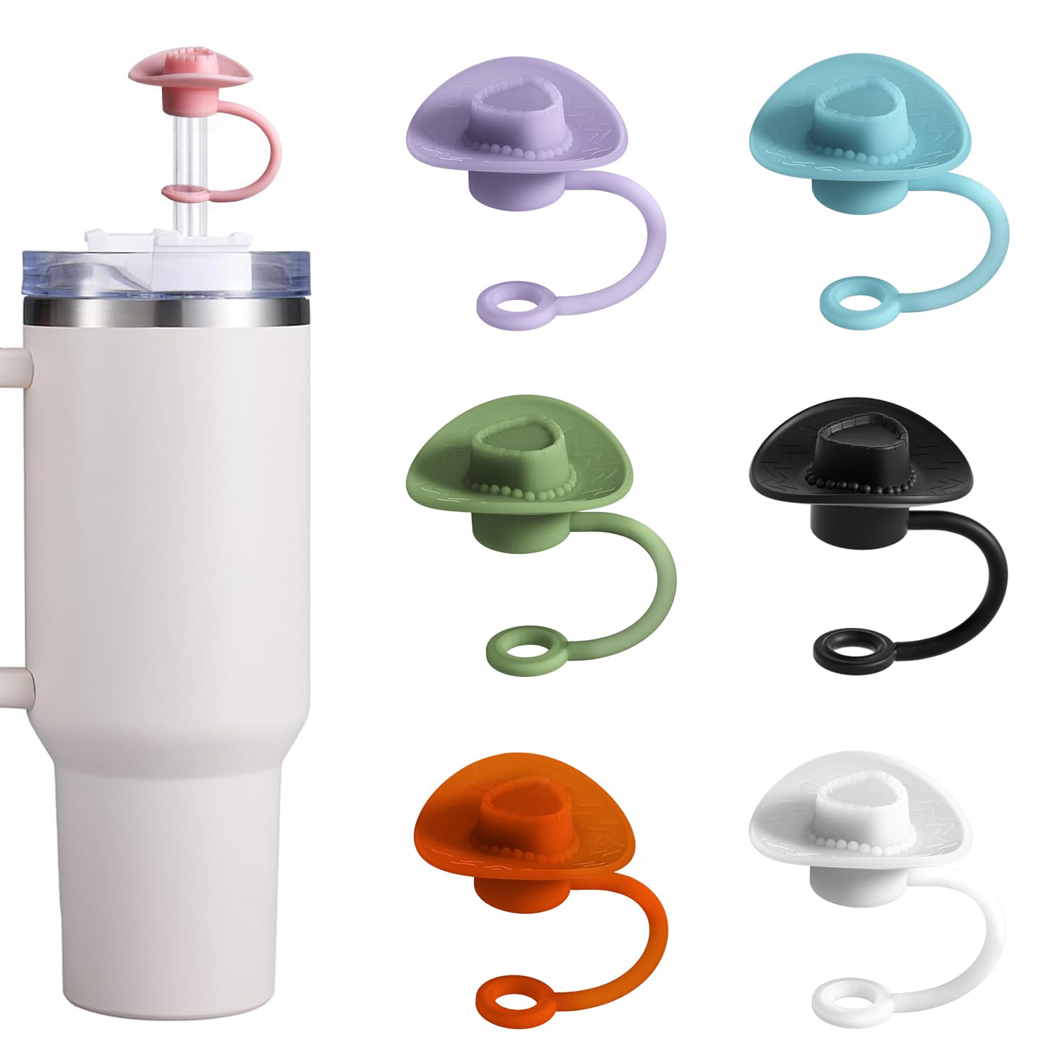 9 Stück Cowboy-Strohhalm-Abdeckungen Für Stanley-Becher – Wiederverwendbare Silikon-Kappen Für 10 Mm Strohhalme