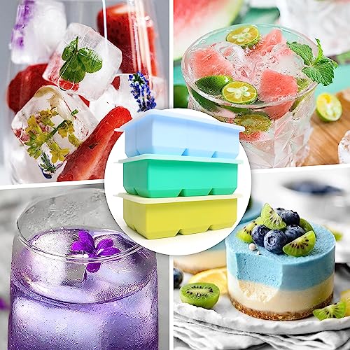 Excnorm Silicone Ice Cube Trays, 3‑Pack Large Square Molds with Lid - image 3