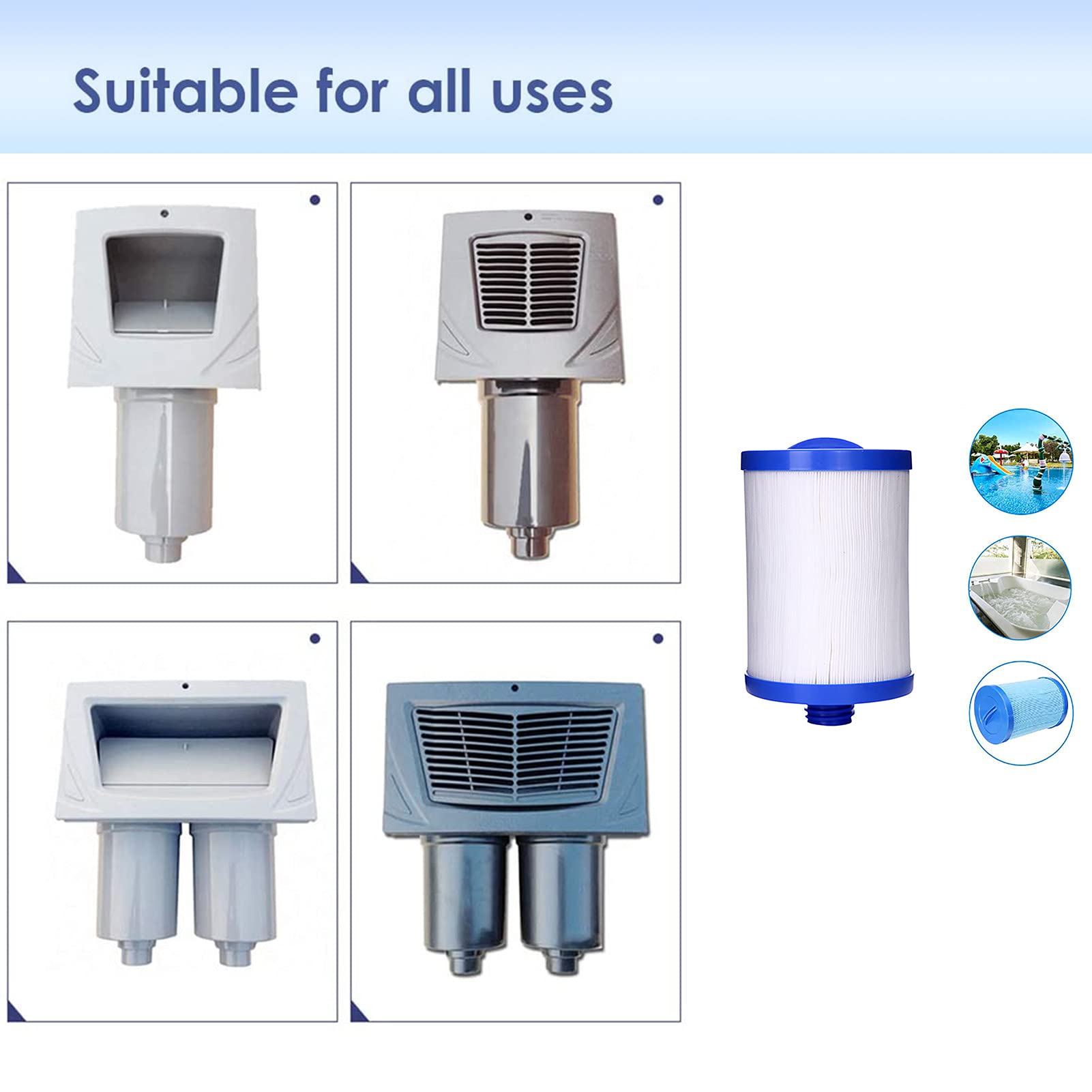 2 Stück Spa Filterkartusche,für Pleatco Pww50 Whirlpool-Filter，spa Filter Für Unicel 6ch-940 /Ersatz Filter, Spa Geschäft Whirlpool