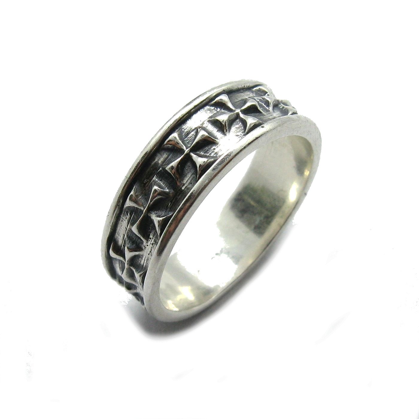Bague en argent massif 925 Croix maltaise de haute joaillerie