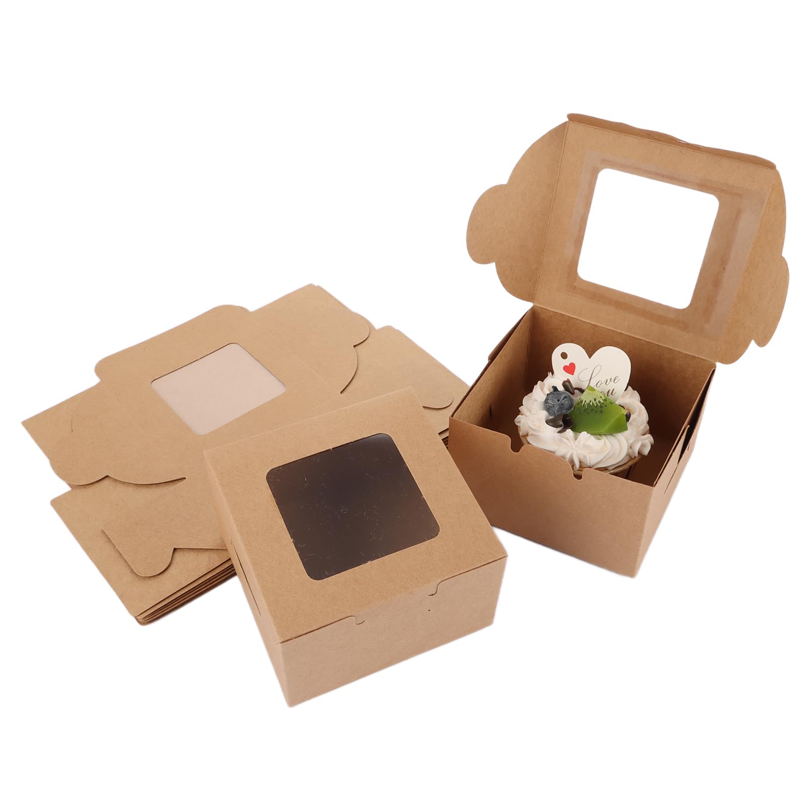 Boite Kraft avec Fenetre pour protéger et transporter vos cupcakes