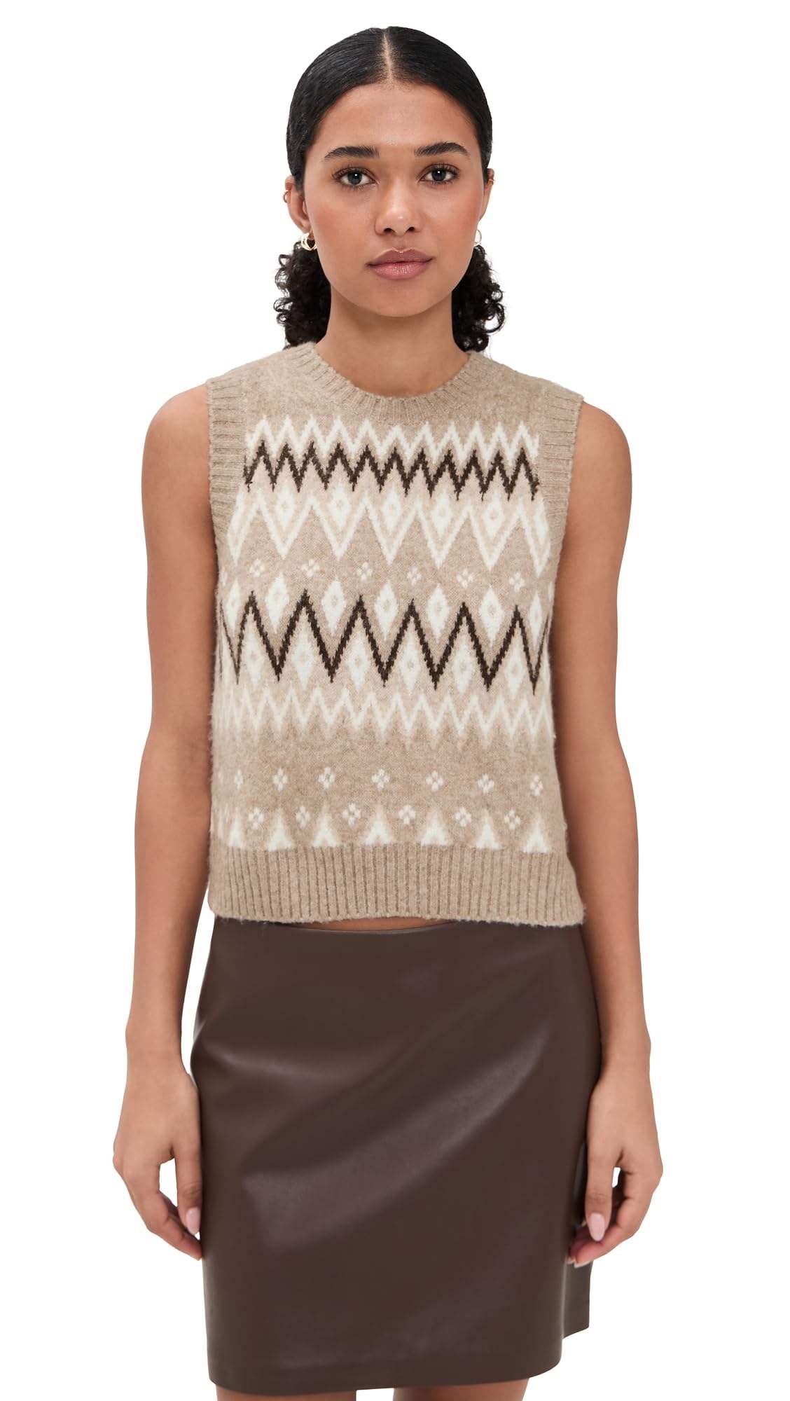 LE BOP Womens Fair Isle Vest