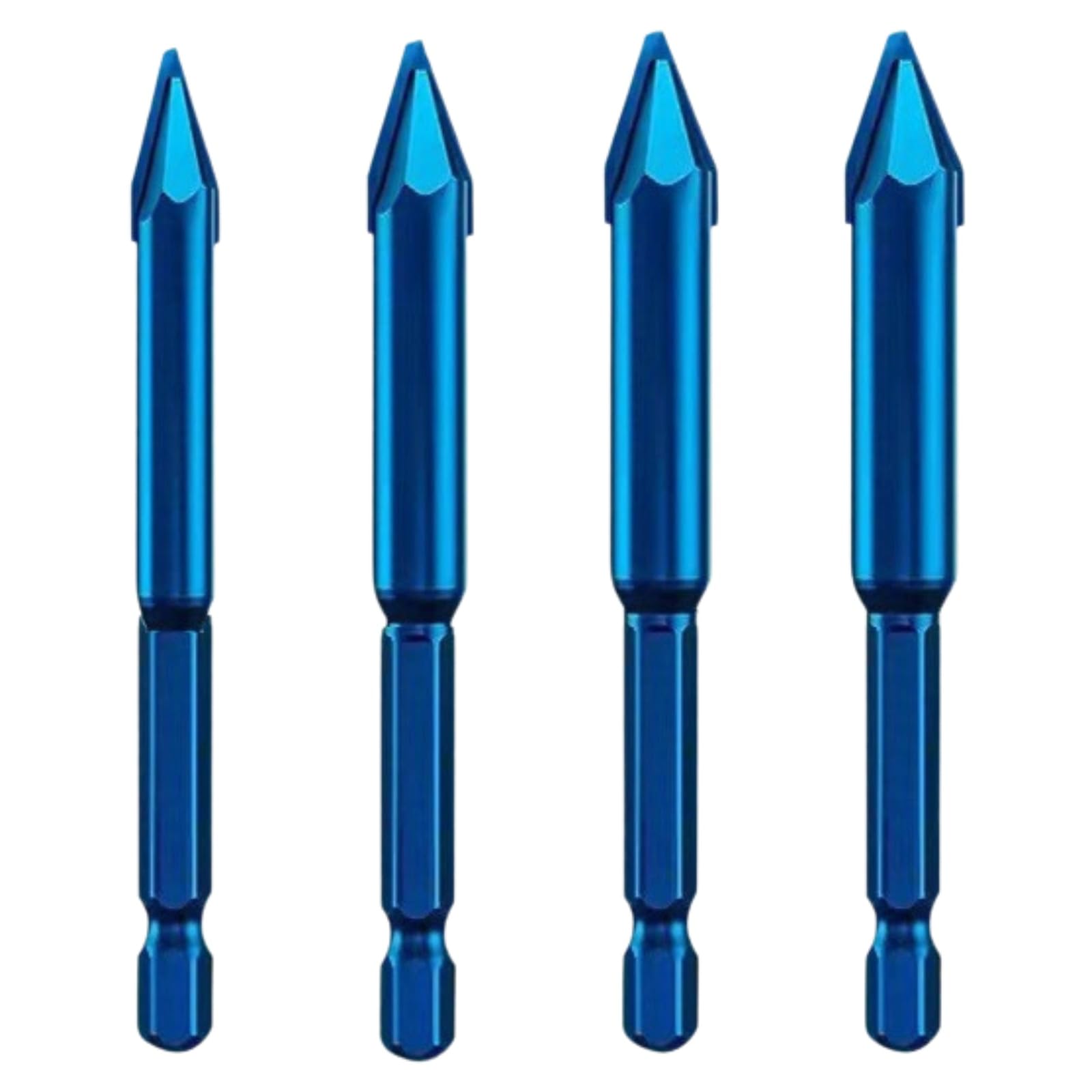 4-Piece Eccentric Short-Length Straight Shank Tile Drill Bit Set (6-12mm) - Carbide Porcelain Tile Drill Bit, Glass Drill Bit & Concrete Drill Bit, Drill Bit for Tiles | FUGYTVEN