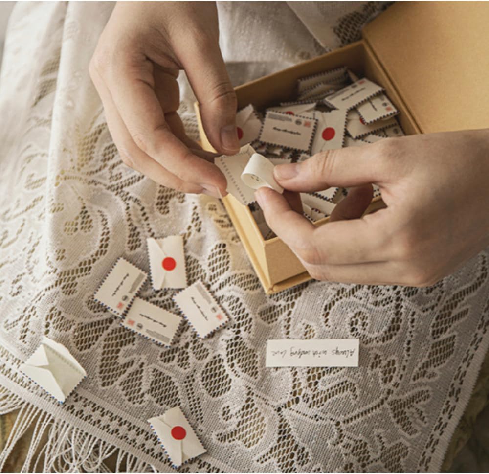 Love Letter box, Tiny Love box, Mini cards with envelopes, I love you gifts for him, for her, Long distance relationship gifts, Love letter game, Mom gifts (#A-100pcs)