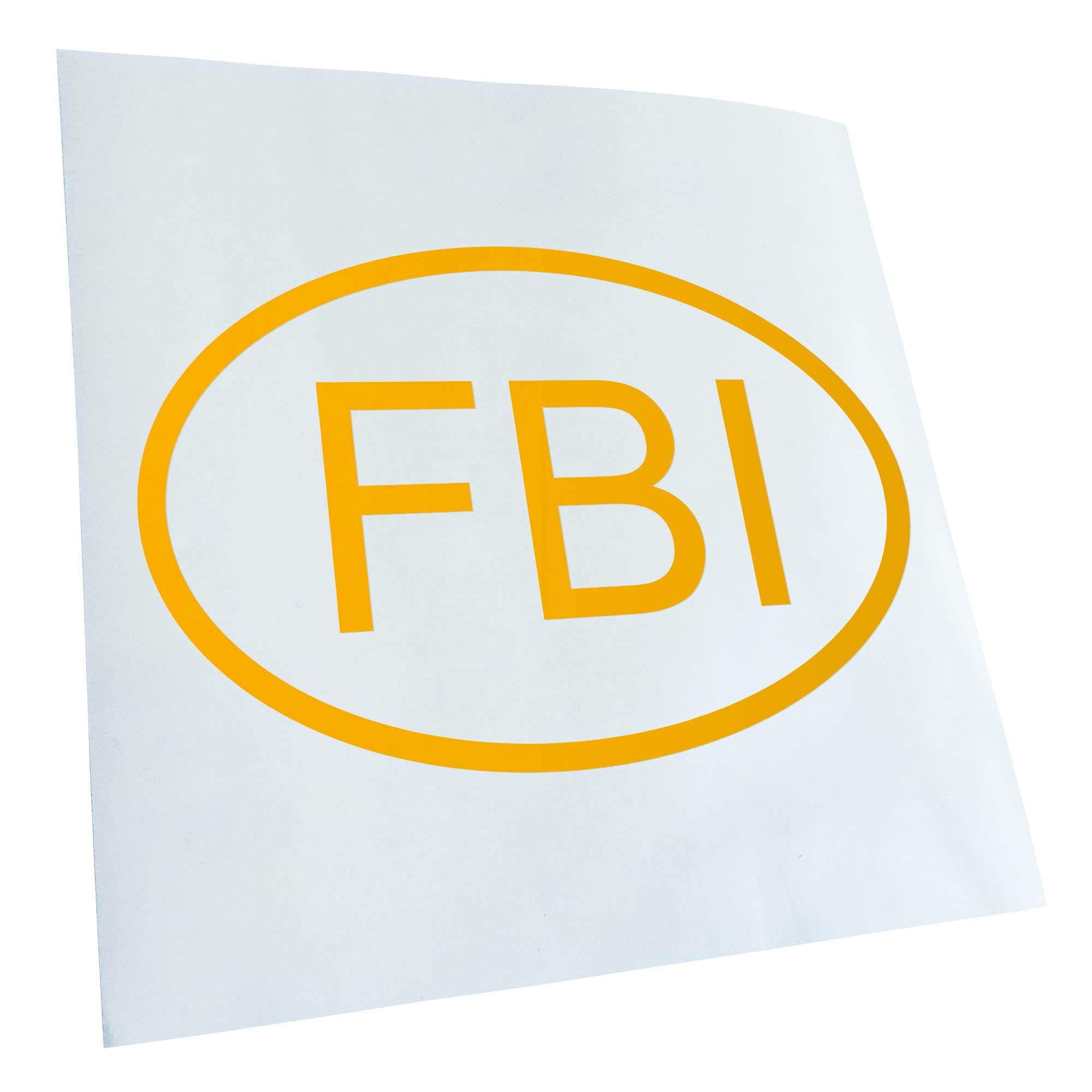 Kiwistar - Car Sticker - Yellow - 24 x 16 cm FBI - Rear Window Car Sticker Weatherproof for Car Truck Moped Truck - Sticker Exterior Self-Adhesive Tuning Accessories for Window Vehicle Window